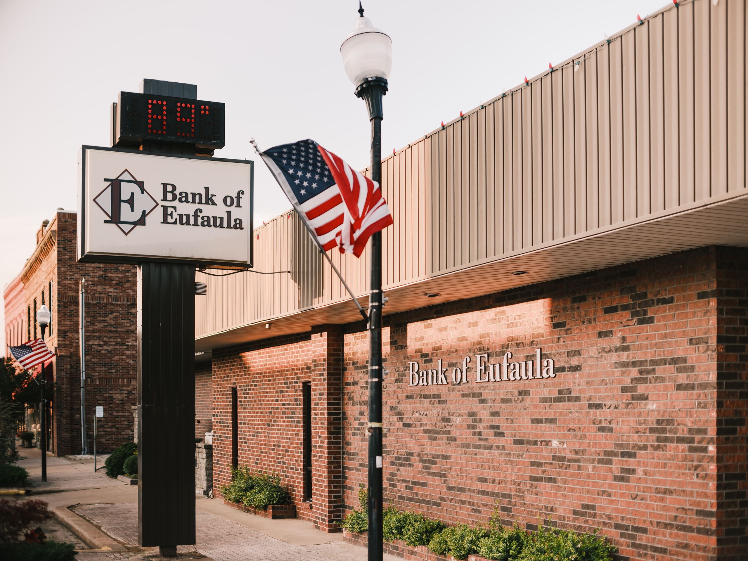 Bank of Eufaula w/ flag